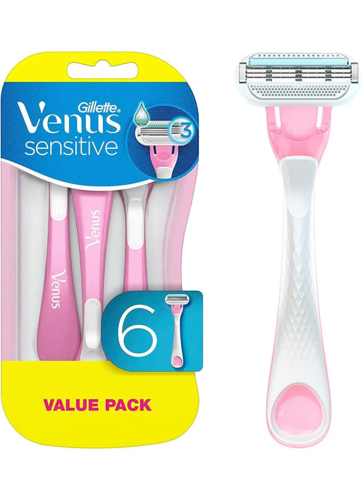 Gillette Venus Sensitive Women's Disposable Razor, 6 Count