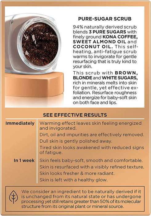 L'Oreal Paris Pure Sugar Scrub Resurface and Energize Coffee Facial Scrub, 1.7 fl. oz.