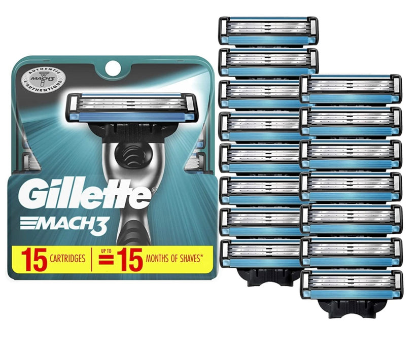 Gillette Mach3 Men's Razor Blades, 15 Blade Refills https://silomarketplace.us