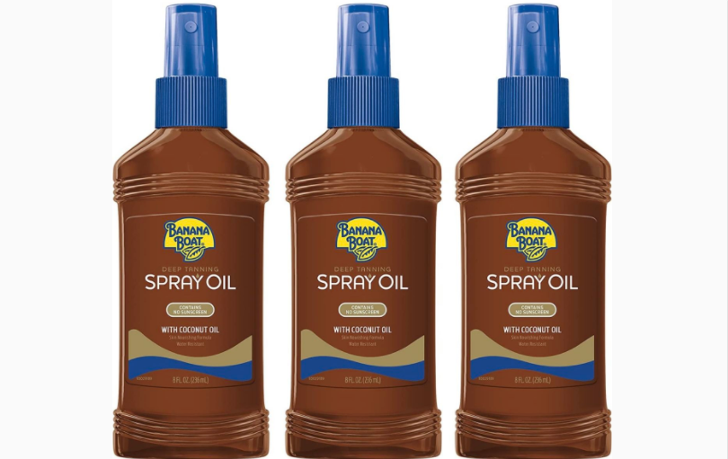 Banana Boat Deep Tanning Oil, Reef Friendly, Pump Sunscreen Spray with Coconut Oil, SPF 0, 8oz.