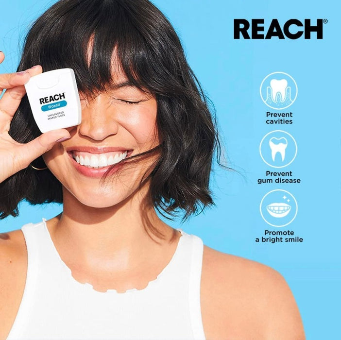 Reach Cleanburst Waxed Dental Floss, Oral Care, Cinnamon Flavored, 55 Yards