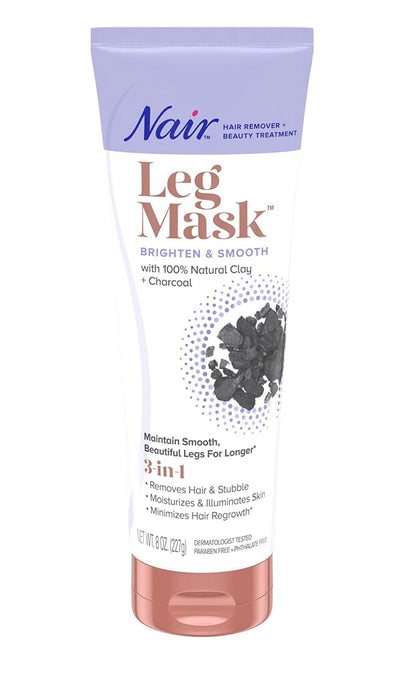 Nair Hair Remover Beauty Treatment Charcoal Clay Leg Mask 8.0oz UPC 00022600006527