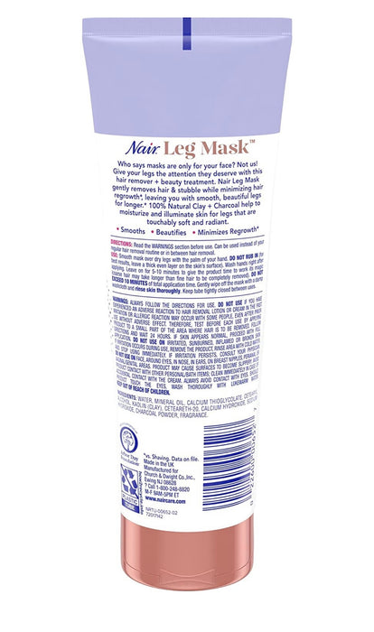 Nair Hair Remover Beauty Treatment Charcoal Clay Leg Mask 8.0oz UPC 00022600006527