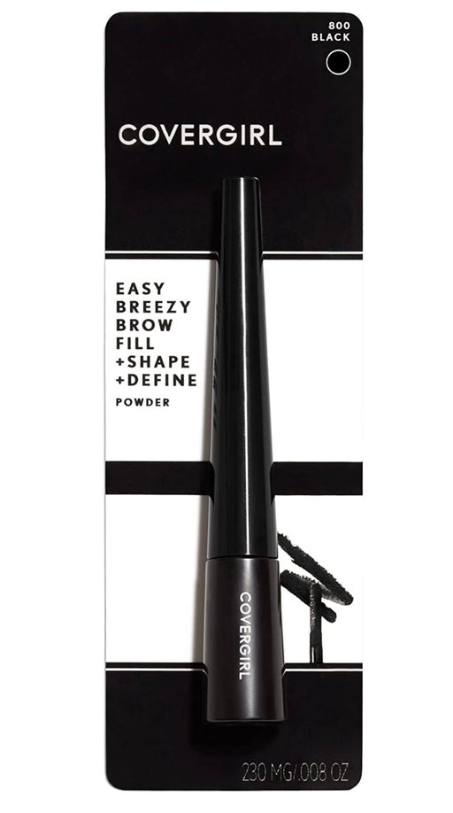 COVERGIRL Easy Breezy Brow Fill Plus Shape Plus Define Powder Eyebrow Makeup, Black, 0.024 Ounce 