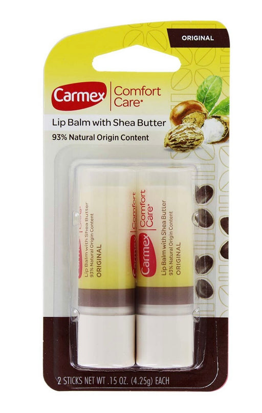 Carmex Comfort Care Lip Balm Sticks with Shea Butter - 0.15 OZ Each, 2 Count