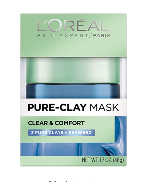 L'Oréal Paris Pure-Clay Mask Skincare Pure-Clay Face Mask with Seaweed for Redness and Imperfections to Clear & Comfort, 1.7 oz.