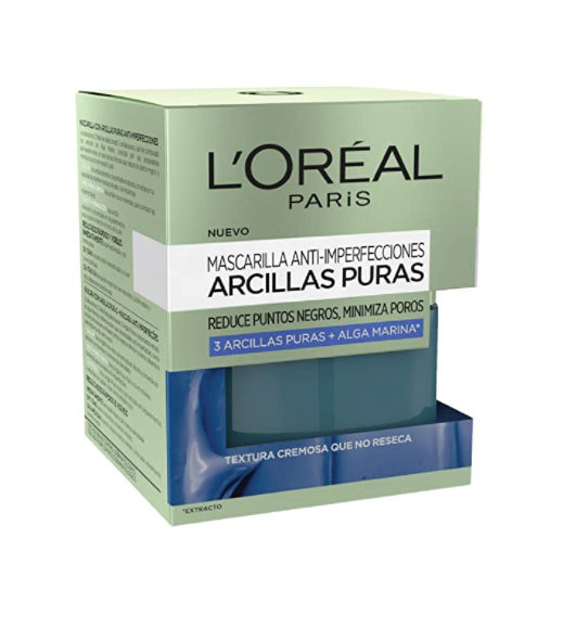 L'Oréal Paris Pure-Clay Mask Skincare Pure-Clay Face Mask with Seaweed for Redness and Imperfections to Clear & Comfort, 1.7 oz.