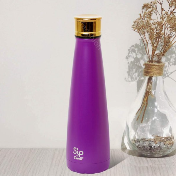 S'ip by S'well Stainless Steel Water Bottle - 15 Fl Oz - Purple Gumdrop - Sugarplum
