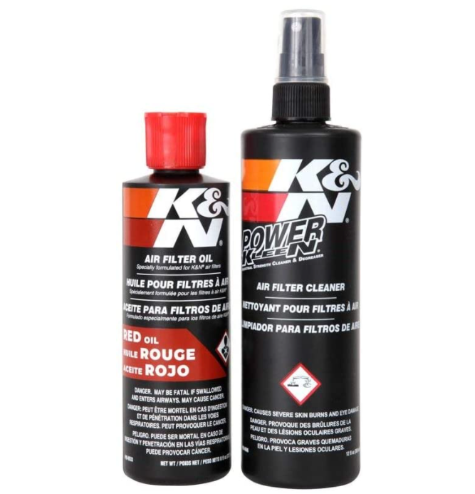 K&N Air Filter Cleaning Kit: Squeeze Bottle Filter Cleaner and Red Oil Service Kit 99-5050